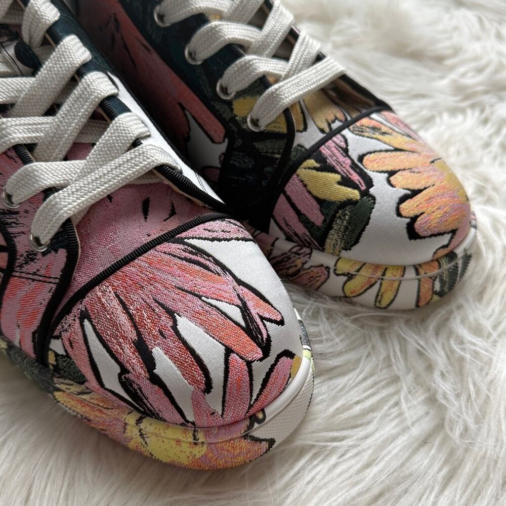 NWT •Christian Louboutin Louis Flat High 'Floral' Size: 41 - Picture 11 of 12